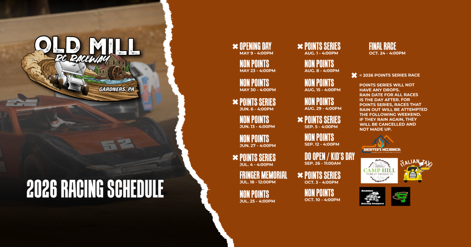 Old Mill RC Raceway Garnders, PA Dirt Oval RC Racing